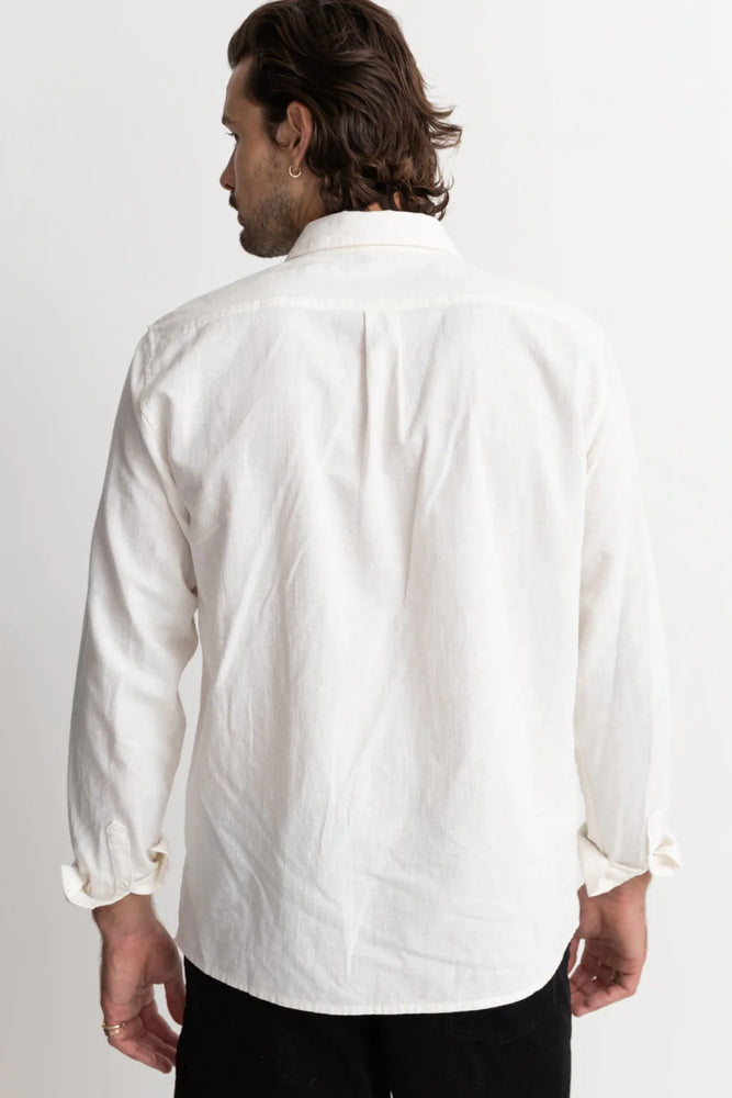 Classic Linen Long Sleeve Shirt | White
