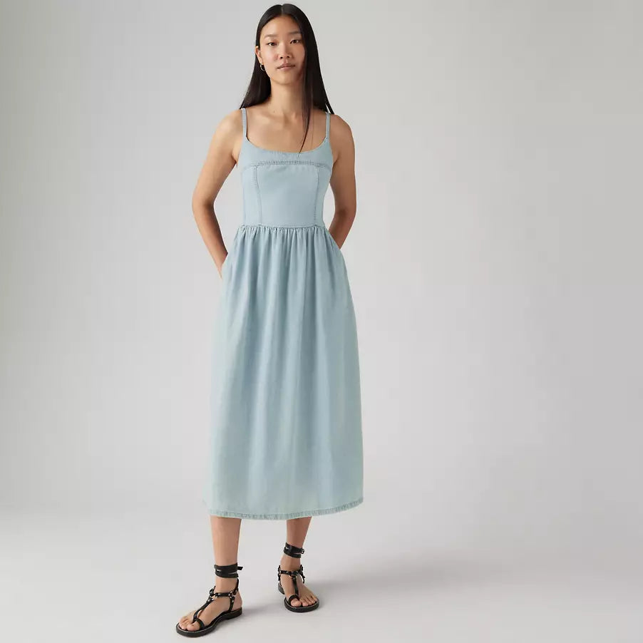 Alessie Bustier Dress - Medium Wash