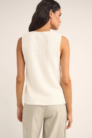 Adele Longline Knit Vest- White