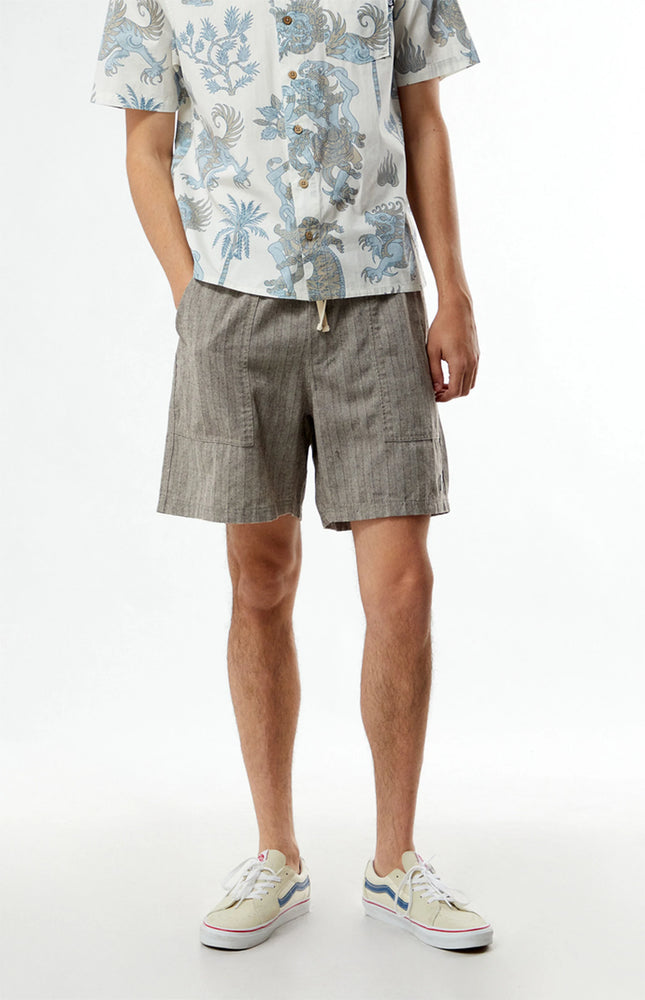 Linen Stripe Fatigue Jam- Brown