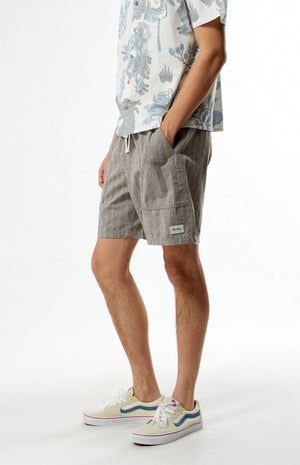 Linen Stripe Fatigue Jam- Brown