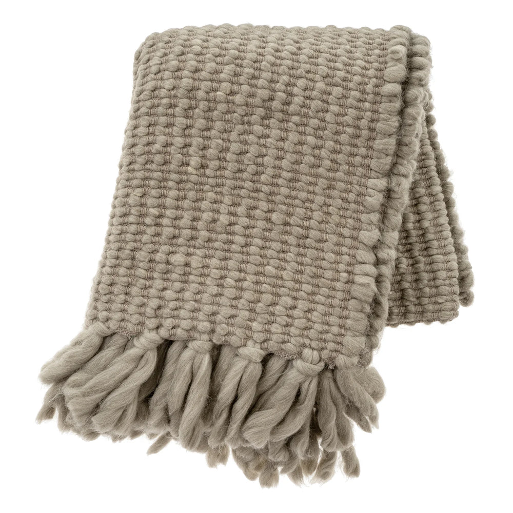 Verbier Chunky Wool Throw - Stone