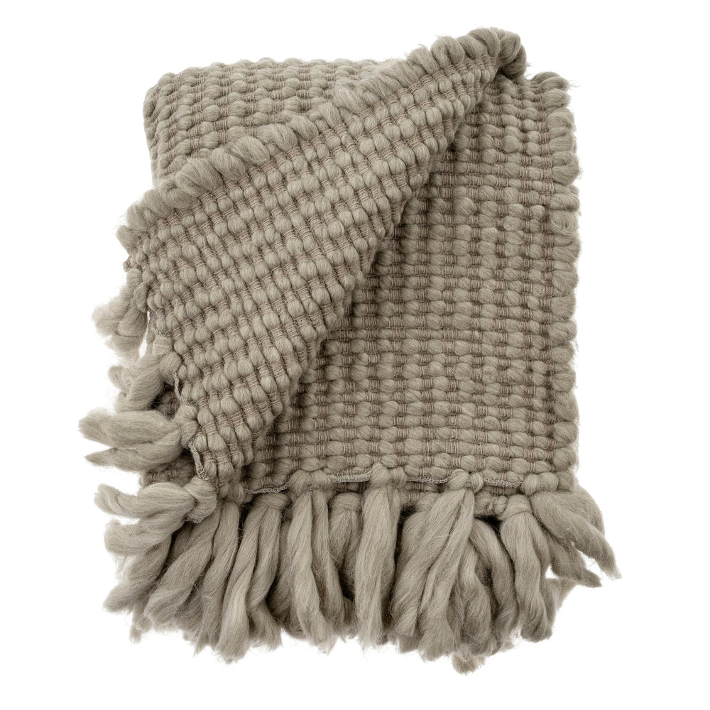 Verbier Chunky Wool Throw - Stone