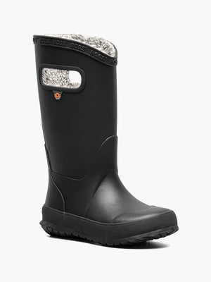 Kid's Plush Rainboot - Black