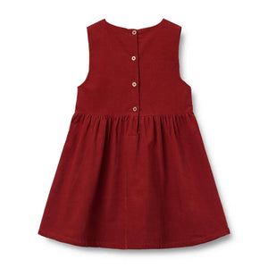 Thelma Chorduroy Dress - Cherry Red