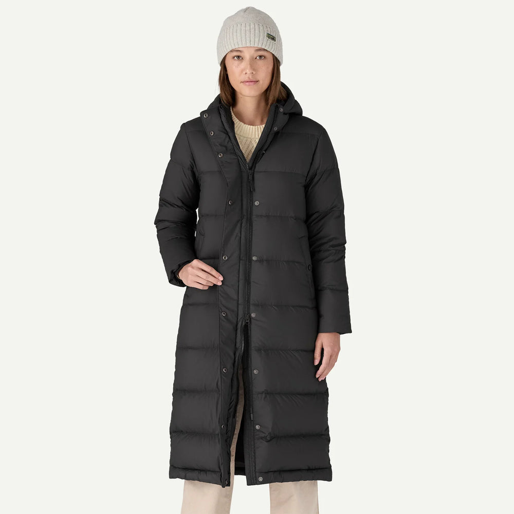 Women's Silent Down Long Parka | Black