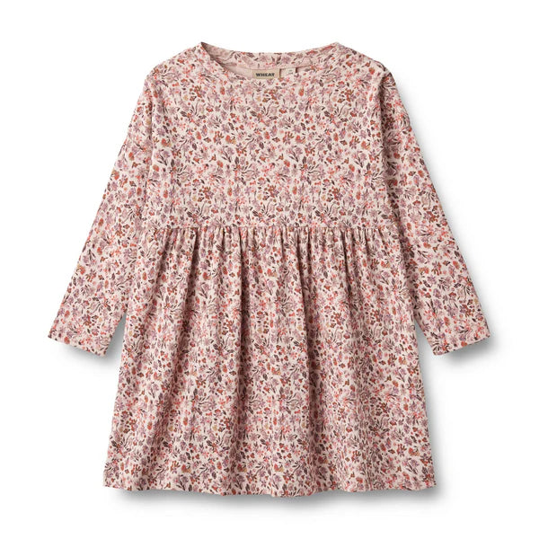 Emmy Jersey Dress - Pale Rose Flowers