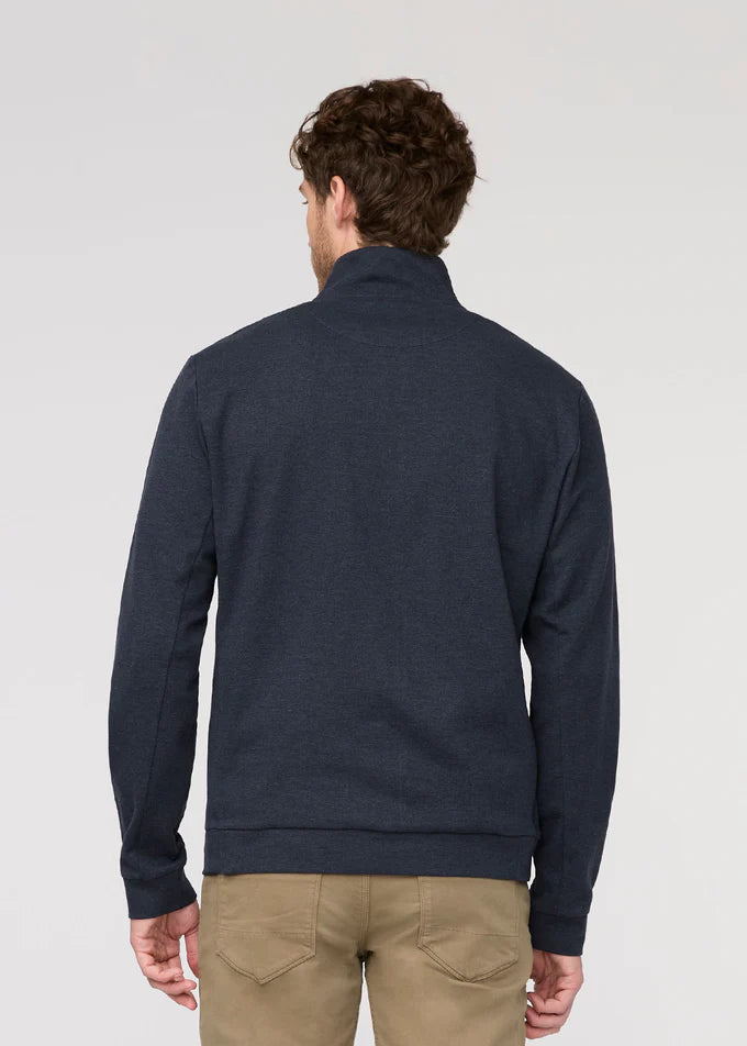 Performance Flannel Quarter Zip - Heather Navy