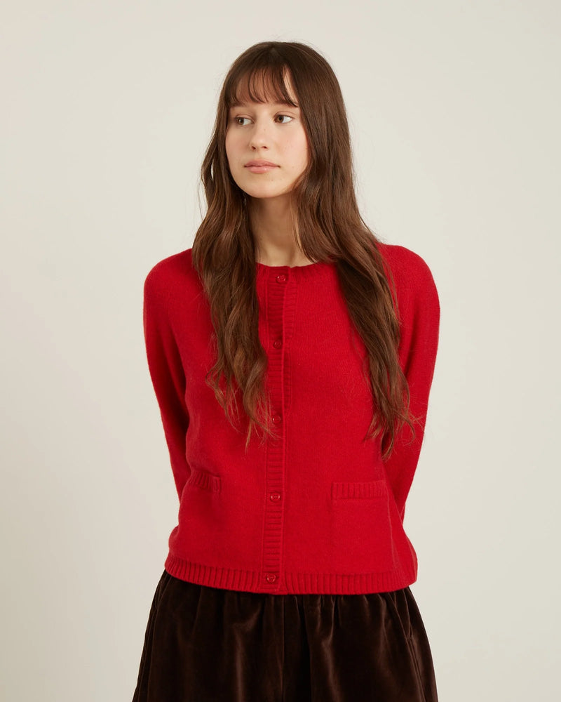 BABETTE wool cardigan | Red