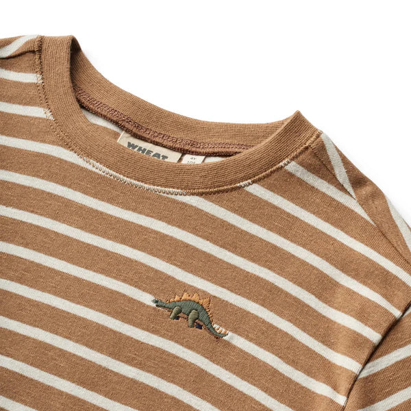 Dallas Long Sleeve T-Shirt - Caramel Stripe