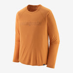 Men's Long-Sleeved Capilene® Cool Trail Graphic Shirt - Outline Text Logo: Golden Caramel