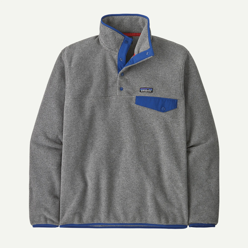 Men's Lightweight Synchilla® Snap-T® Fleece Pullover - Nickle Blue w/ Clement Blue