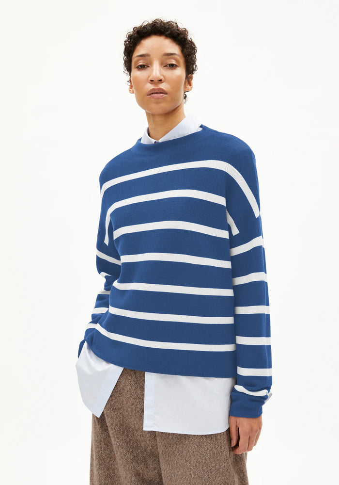 MERINAA Stripes Knit - Dark Morning/Oatmilk