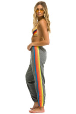 5 Stripe Sweatpants - Heather Grey / Neon Rainbow