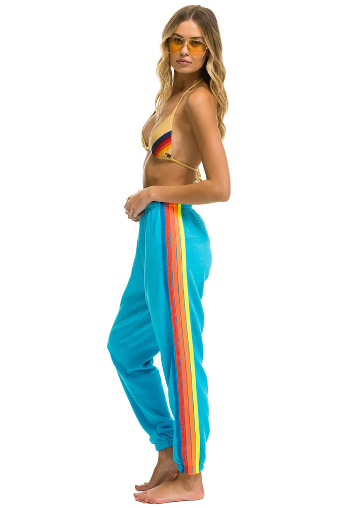 5 Stripe Sweatpants - Neon Blue / Neon Rainbow