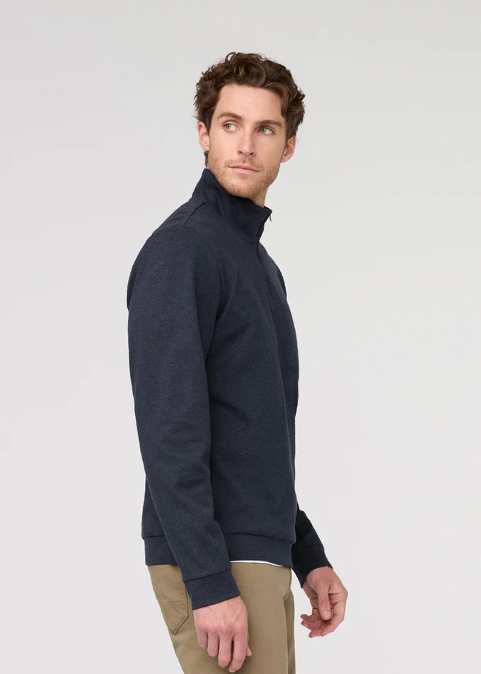 Performance Flannel Quarter Zip - Heather Navy