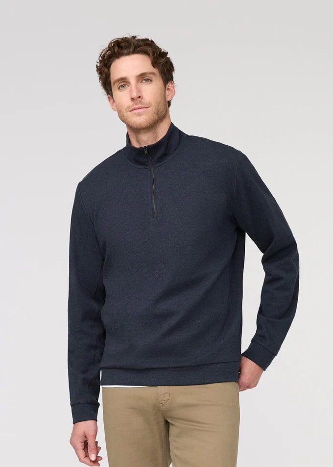 Performance Flannel Quarter Zip - Heather Navy