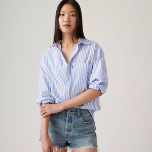 Lola Botton Up Shirt - Bearberry Stripe Blue