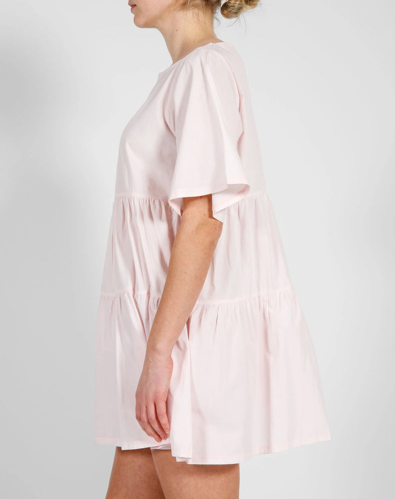 Cotton Poplin Tiered Dress - Bellini