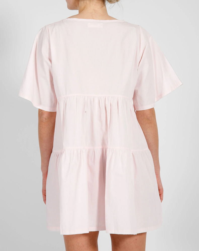 Cotton Poplin Tiered Dress - Bellini