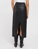 The Janis Vegan Leather Skirt - Black