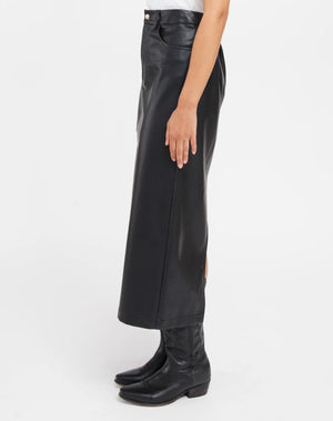 The Janis Vegan Leather Skirt - Black