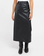 The Janis Vegan Leather Skirt - Black