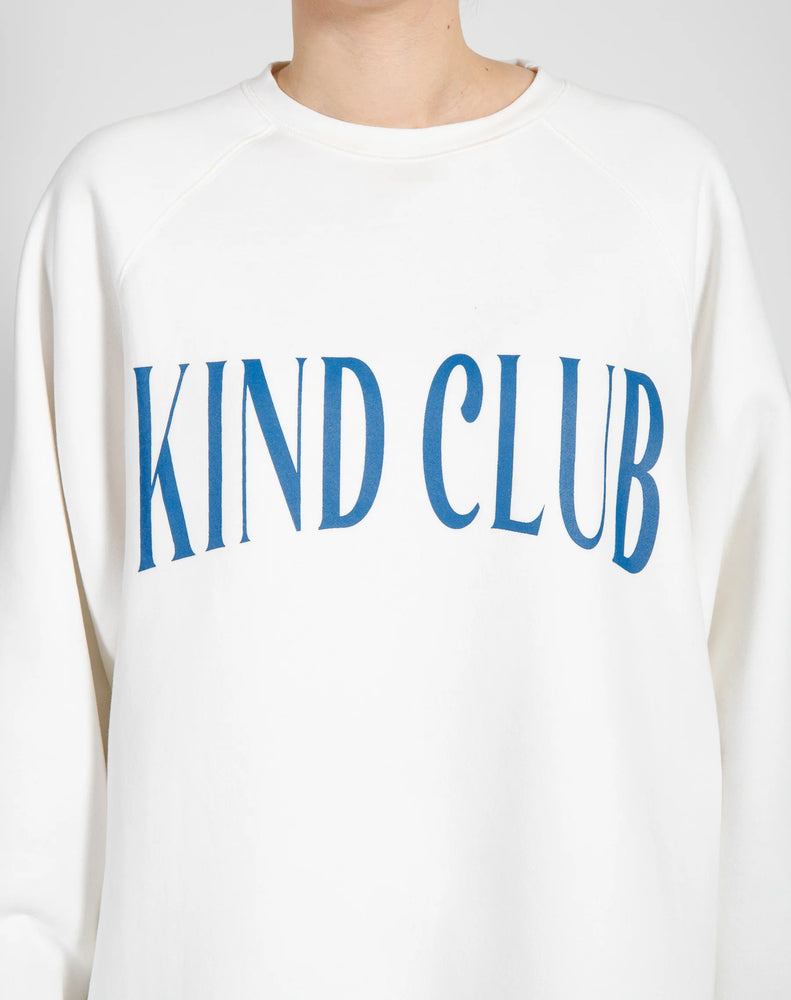 Kind Club Not Your Boyfriend Crew - Coconut Cream W/ French Blue