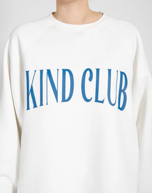 Kind Club Not Your Boyfriend Crew - Coconut Cream W/ French Blue