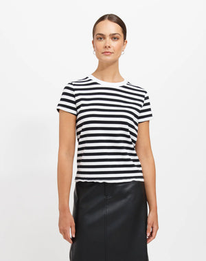 The Paris Tee - White w/ Black Stripes