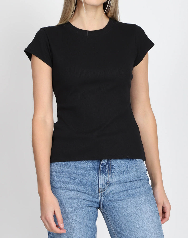 Ribbed Tee- Black