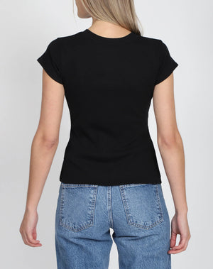 Ribbed Tee- Black