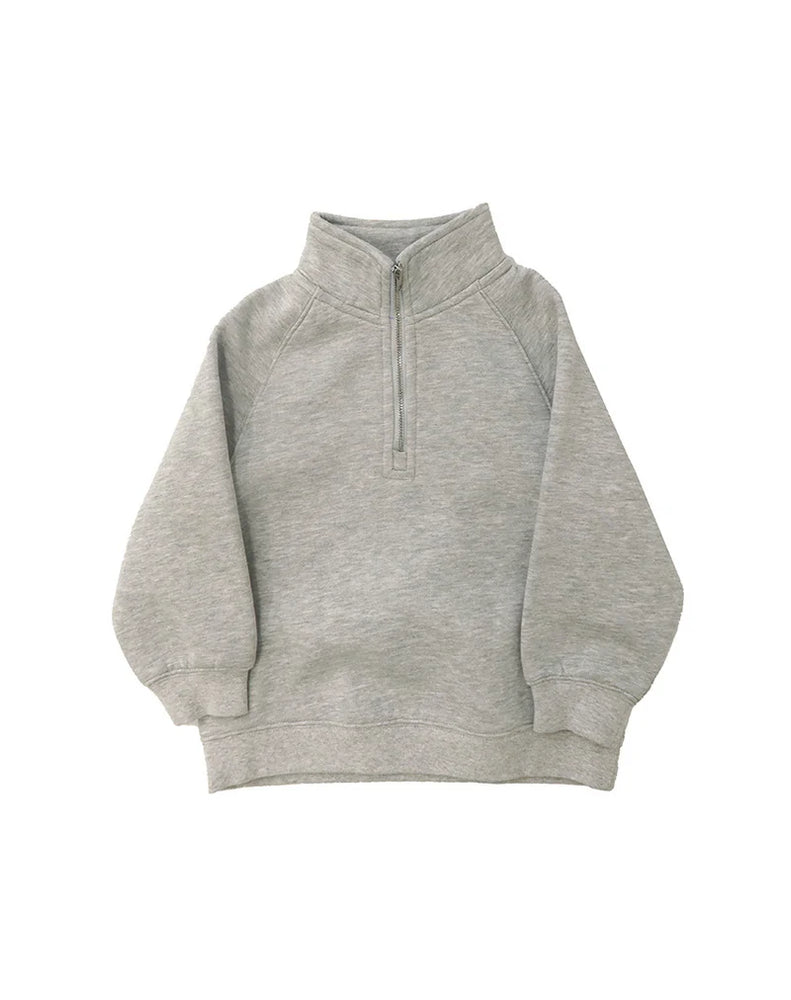Kids Half Zip Sweatshirt | Grey