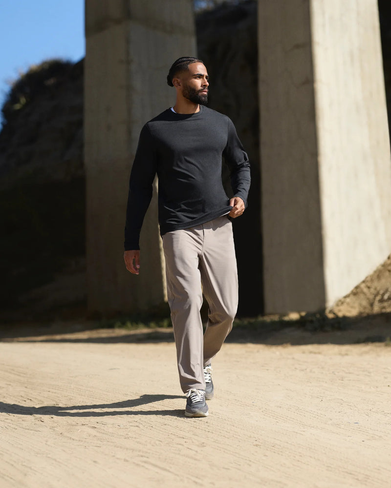 Long Sleeve Ponto Performance Tee | Black Heather