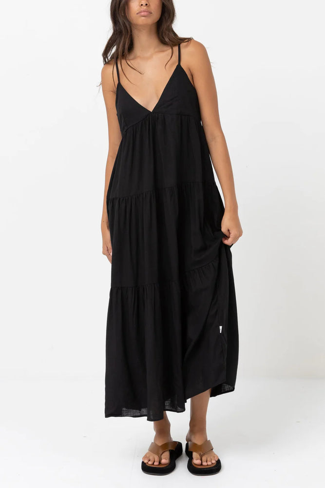 Classic Tiered Midi Dress | Black
