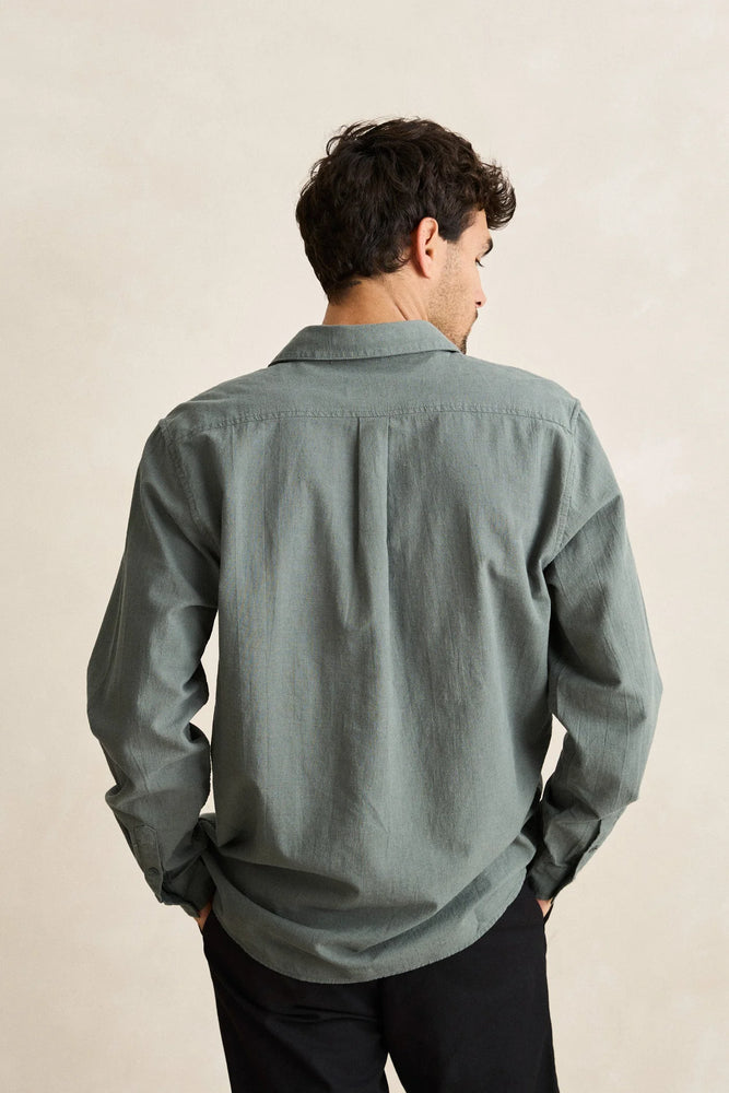 Classic Linen Ls Shirt Silver Pine