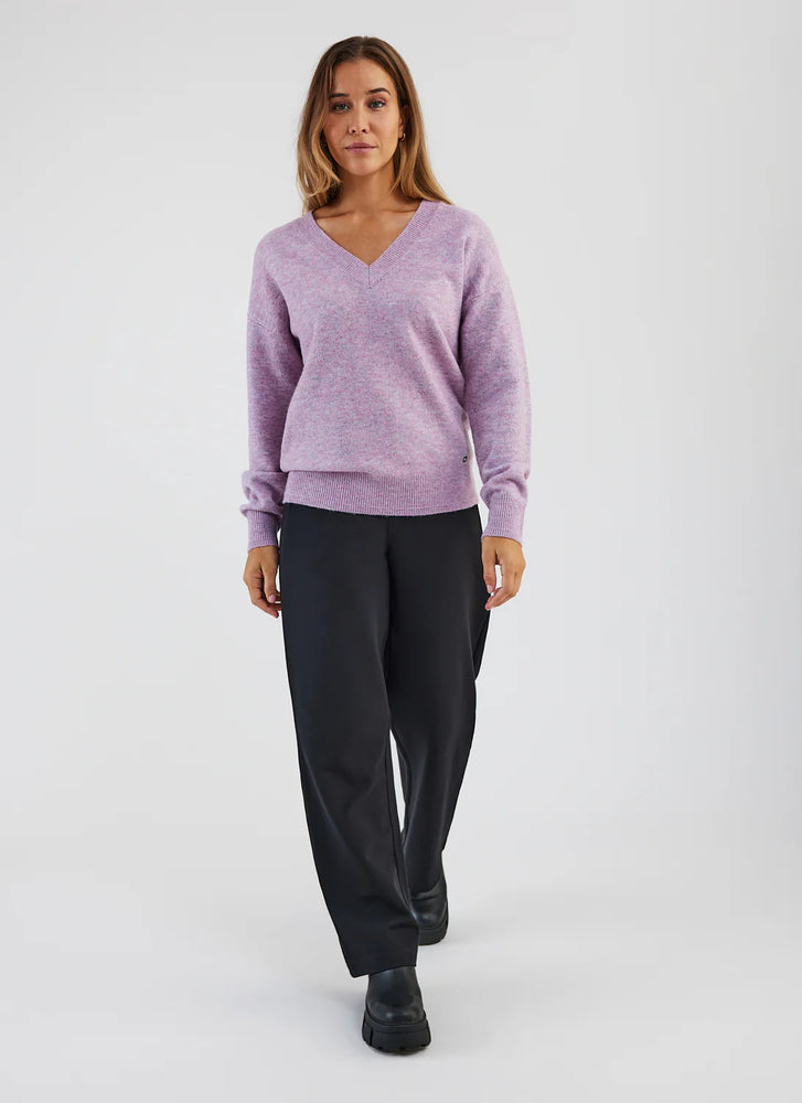 Aniak V-Neck Sweater - Malva Heather