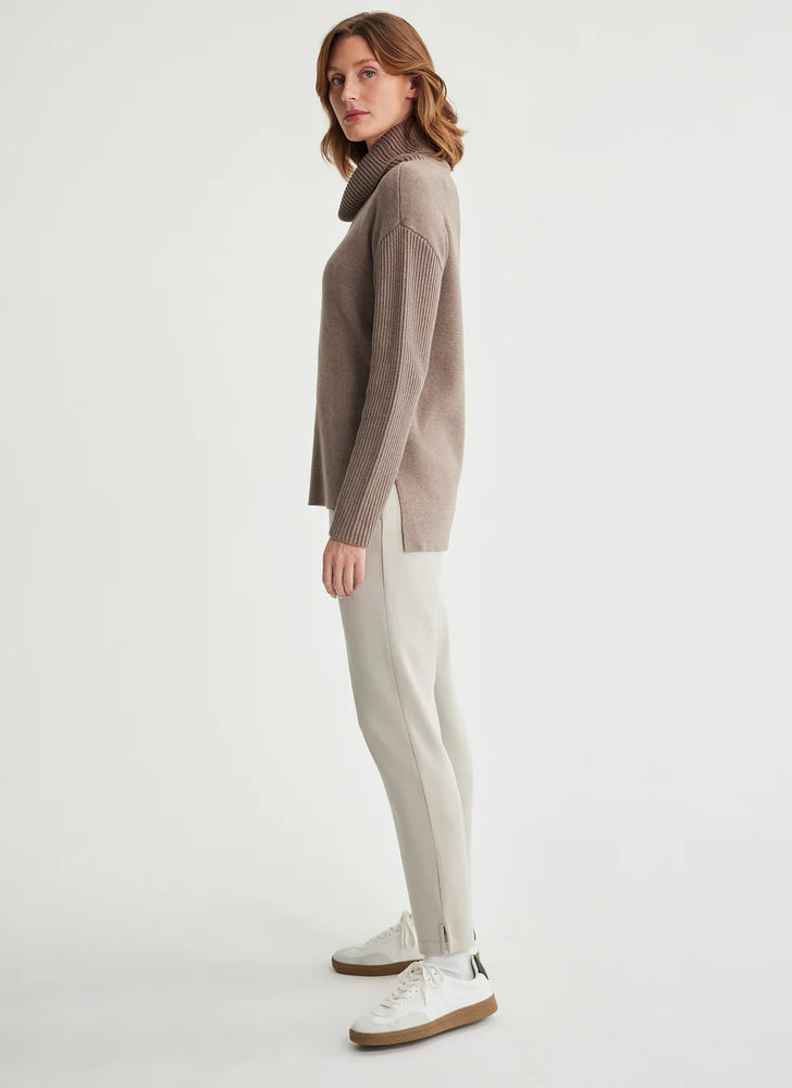LUNA Turtle Neck Sweater-MOCHA HEATHER