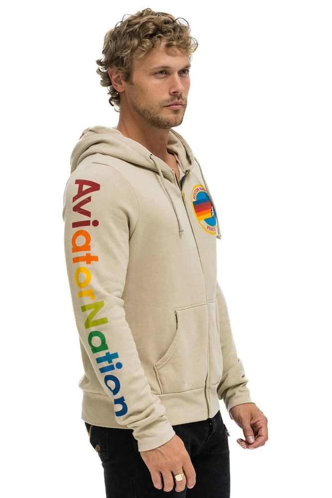 Aviator Nation Zip Hoodie - Sand