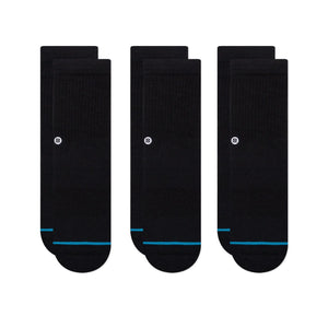 KIDS ICON CREW SOCKS 3 PACK- Black