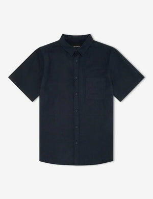 Linen Short Sleeve Shirt - Navy