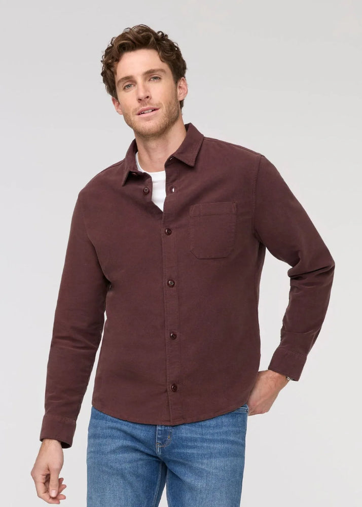 No Sweat Moleskin Shirt - Rich Maroon