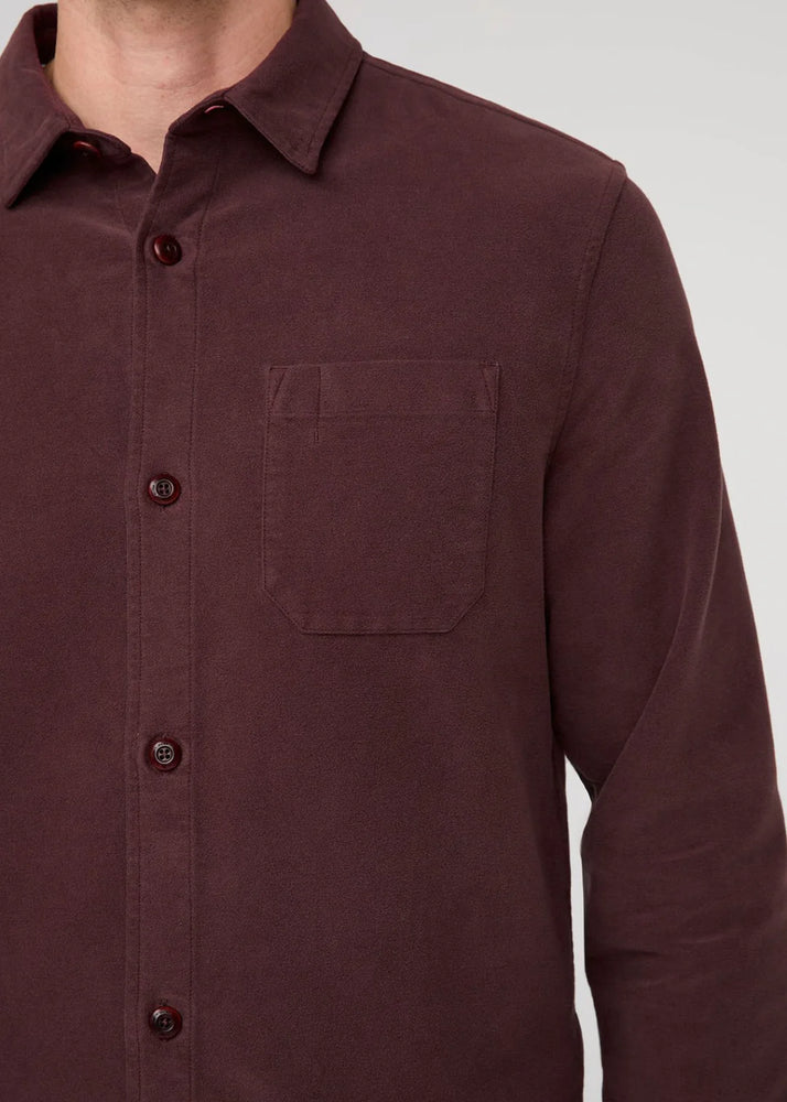 No Sweat Moleskin Shirt - Rich Maroon