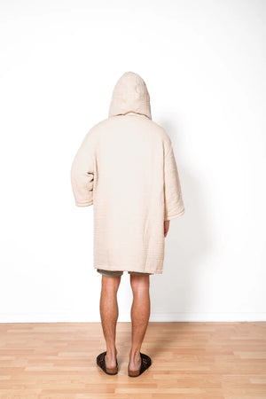 "The Polar" Unusex Zip Fleece Lined Poncho - Beige