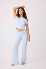 Pointelle Hearts Pants - Light Blue