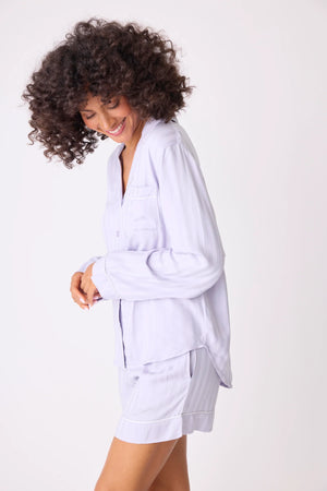 Sunday Sateen PJ Set - Lavender Stripe