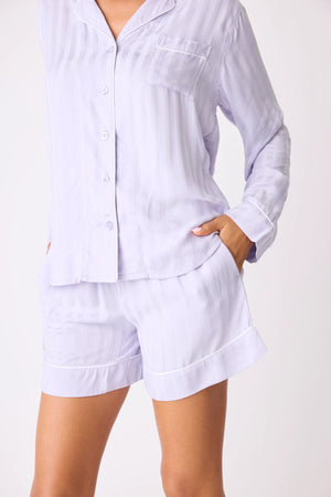 Sunday Sateen PJ Set - Lavender Stripe