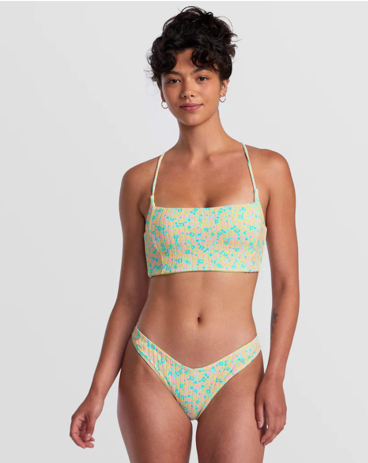 CONFETTI V-FRONT FRENCH BIKINI BOTTOM - Neon Green