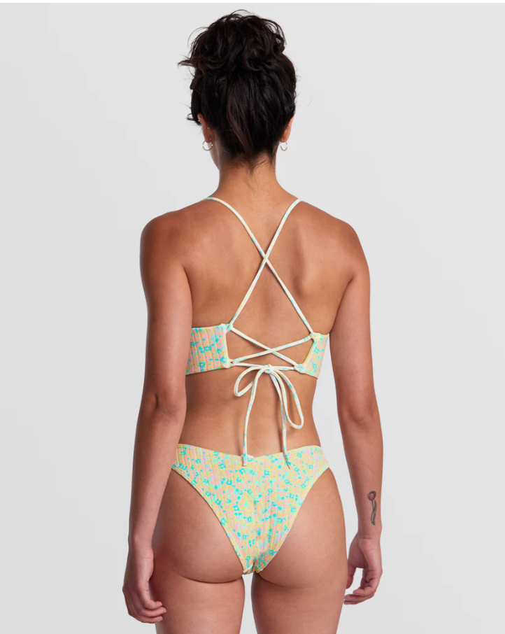 CONFETTI V-FRONT FRENCH BIKINI BOTTOM - Neon Green