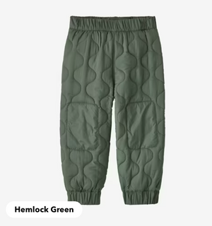 Baby Quilted Puff Joggers- Hemlock Green